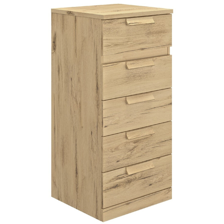 Ladekast Cyrus 102 cm hoog in Helvezia eiken Ladekast Cyrus 102 cm hoog in Helvezia eiken afbeelding 1