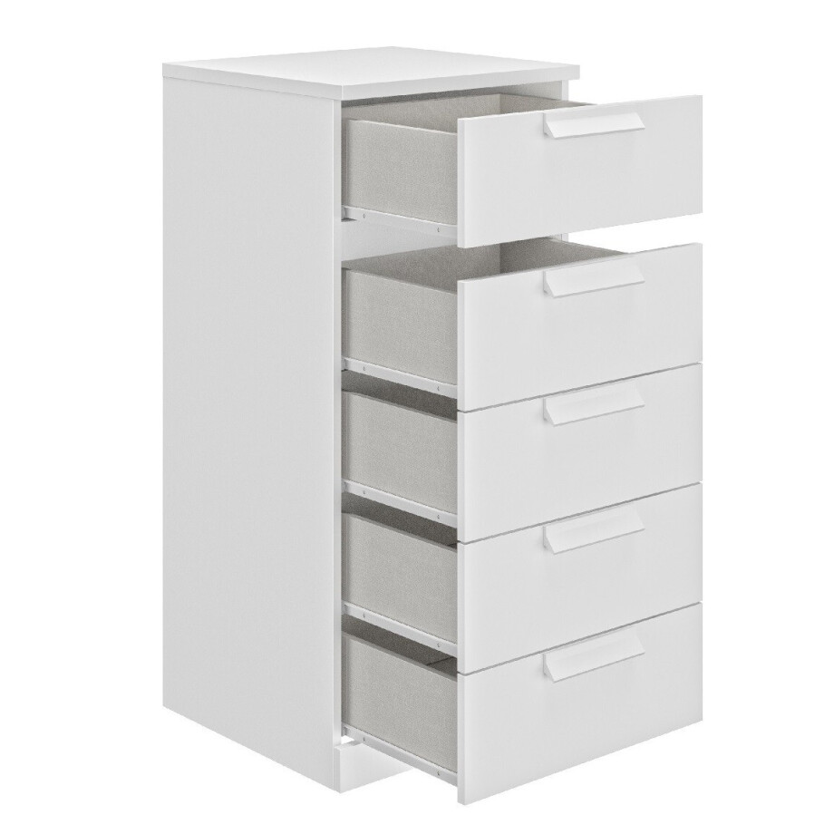 Ladekast Cyrus 102 cm hoog in wit afbeelding 1