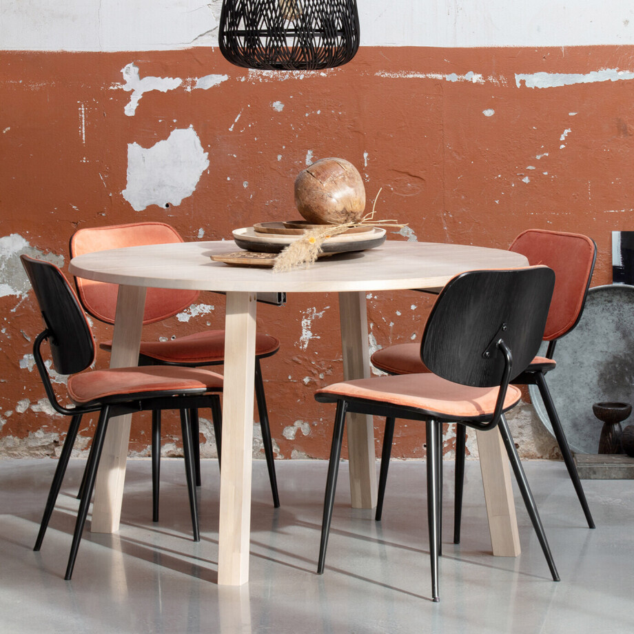 WOOOD Uitschuifbare Ronde Eettafel 'Lange Jan' 120 x 120-200cm, kleur Eiken afbeelding 