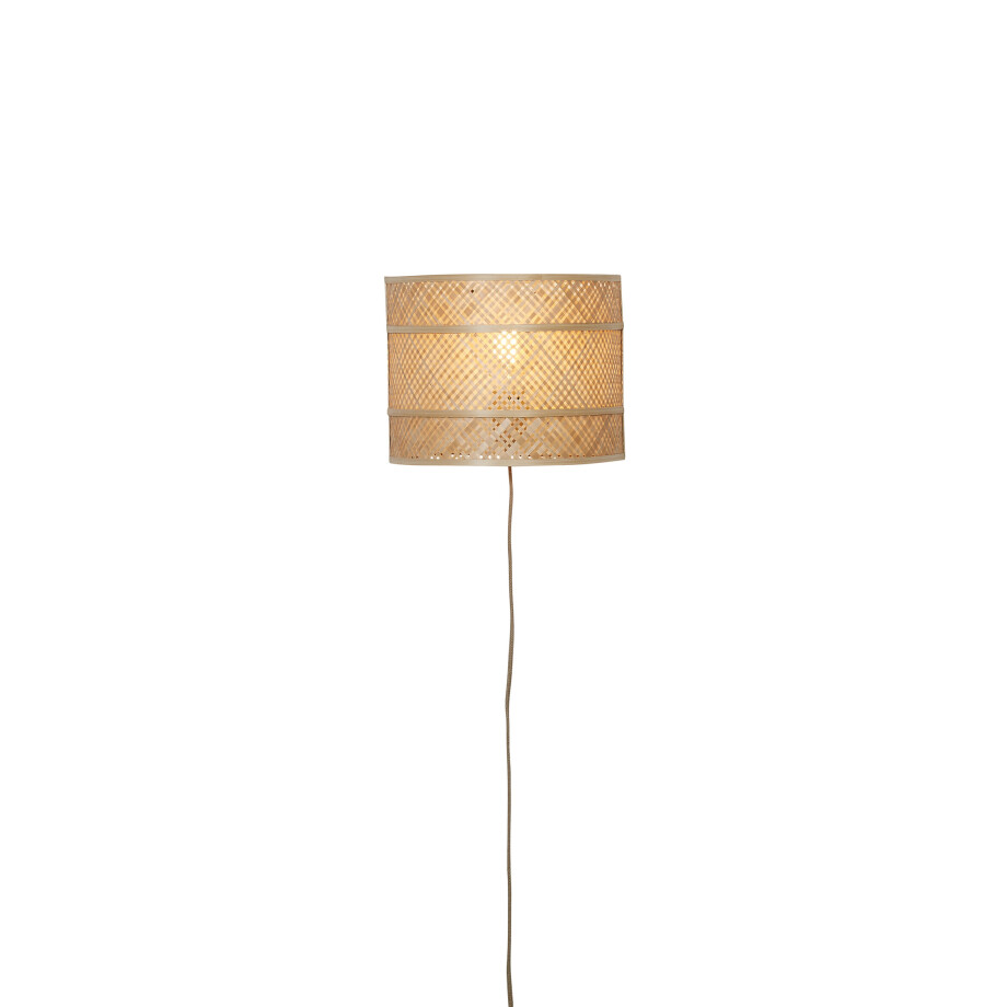 GOOD&MOJO Wandlamp 'Langkawi' Bamboe, 32cm, kleur Naturel afbeelding 1