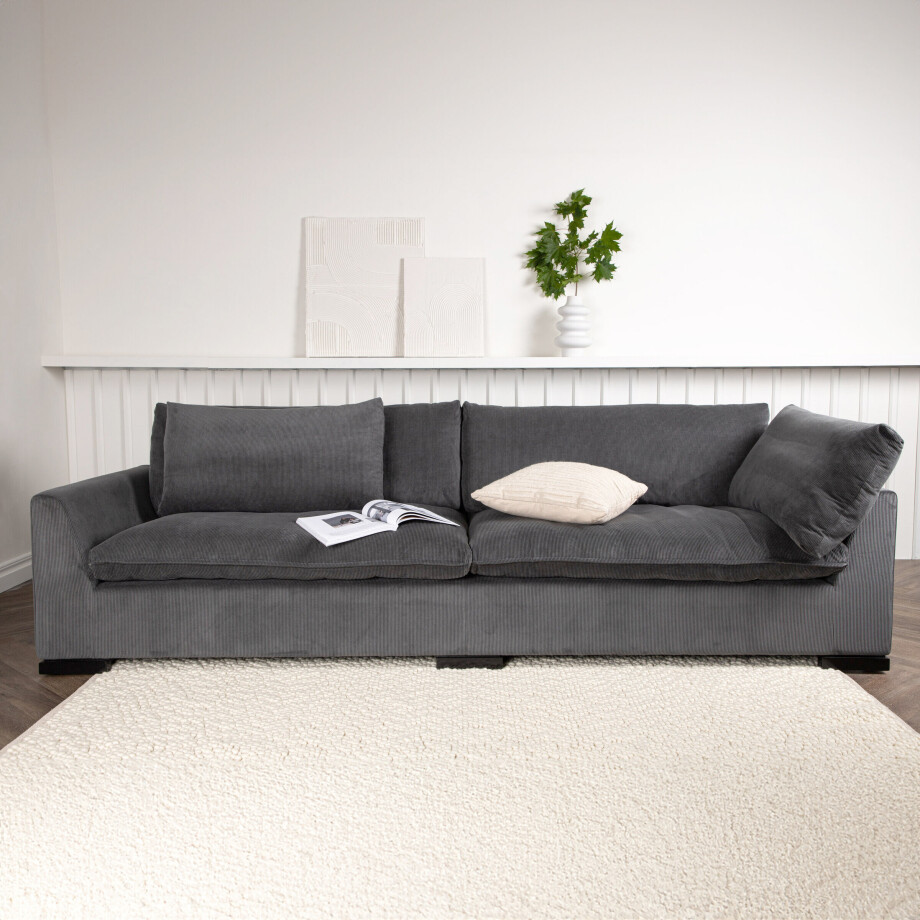 Nohr 3-zits Bank 'Latia' Rib, kleur Donkergrijs afbeelding 1