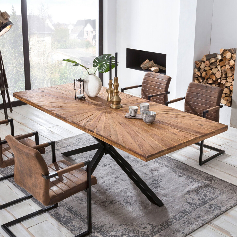 Artistiq Eettafel 'Latonja' Teakhout, 200 x 100cm, kleur Zwart afbeelding 
