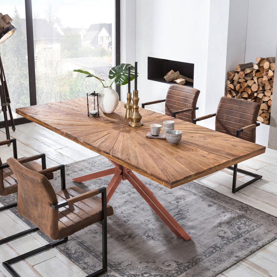 Artistiq Eettafel 'Latonja' Teakhout, 200 x 100cm, kleur Bruin afbeelding 1