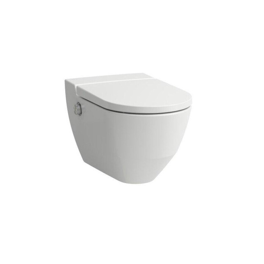 Laufen Cleanet NAVIA Douche WC 40.5x58x37cm diepspoel incl. closetzitting met deksel en softclose keramiek Glans Wit h8206014000001 afbeelding 1