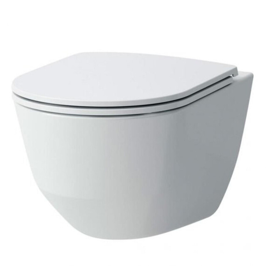 Laufen Pro Pack wandcloset 53x36x34.5cm spoelrandloos slimseat zitting softclose keramiek glans wit h8669570000001 afbeelding 1