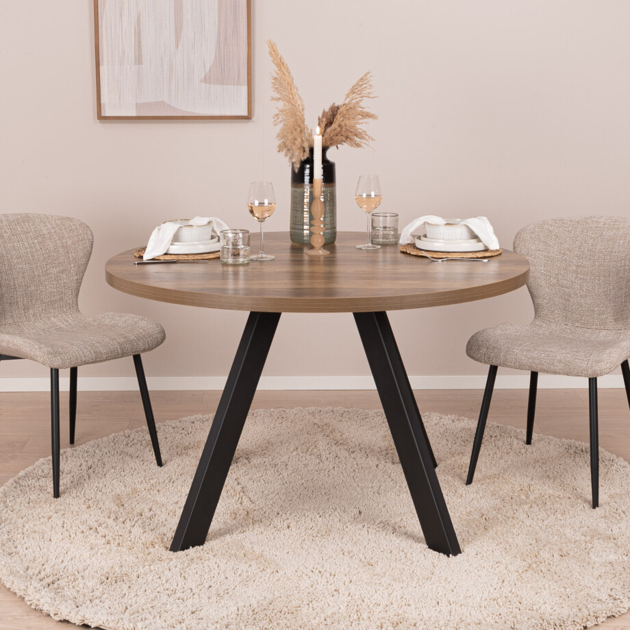 Bendt Uitschuifbare Ronde/Ovale Eettafel 'Lauge' Eikenlook, 120-210 x 75cm afbeelding 1