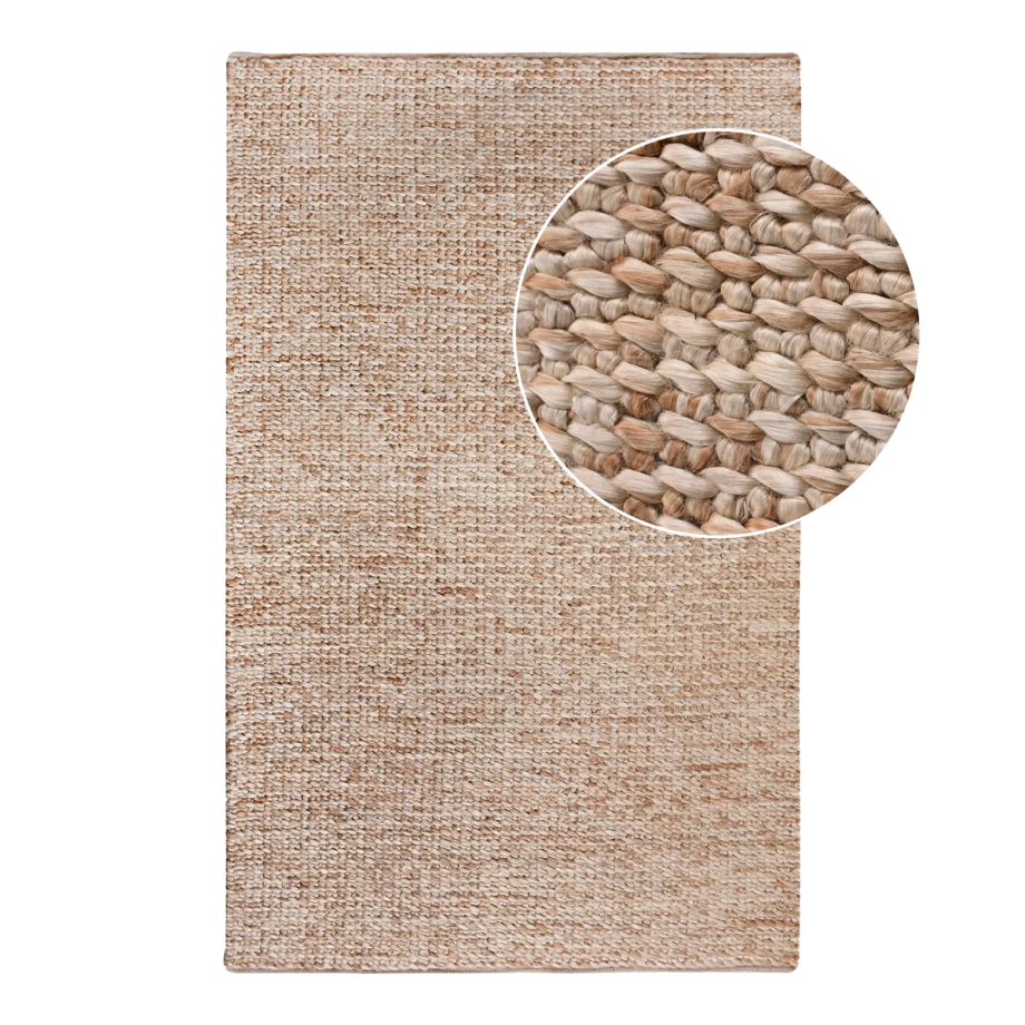 Laurens handgeweven jute vloerkleed naturel - 200 x 300 cm Laurens handgeweven jute vloerkleed naturel - 200 x 300 cm afbeelding 1