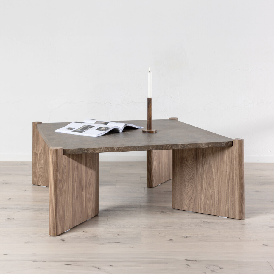 Nohr Vierkante Salontafel 'Layce' MDF, 100 x 100cm, kleur Bruin afbeelding 1