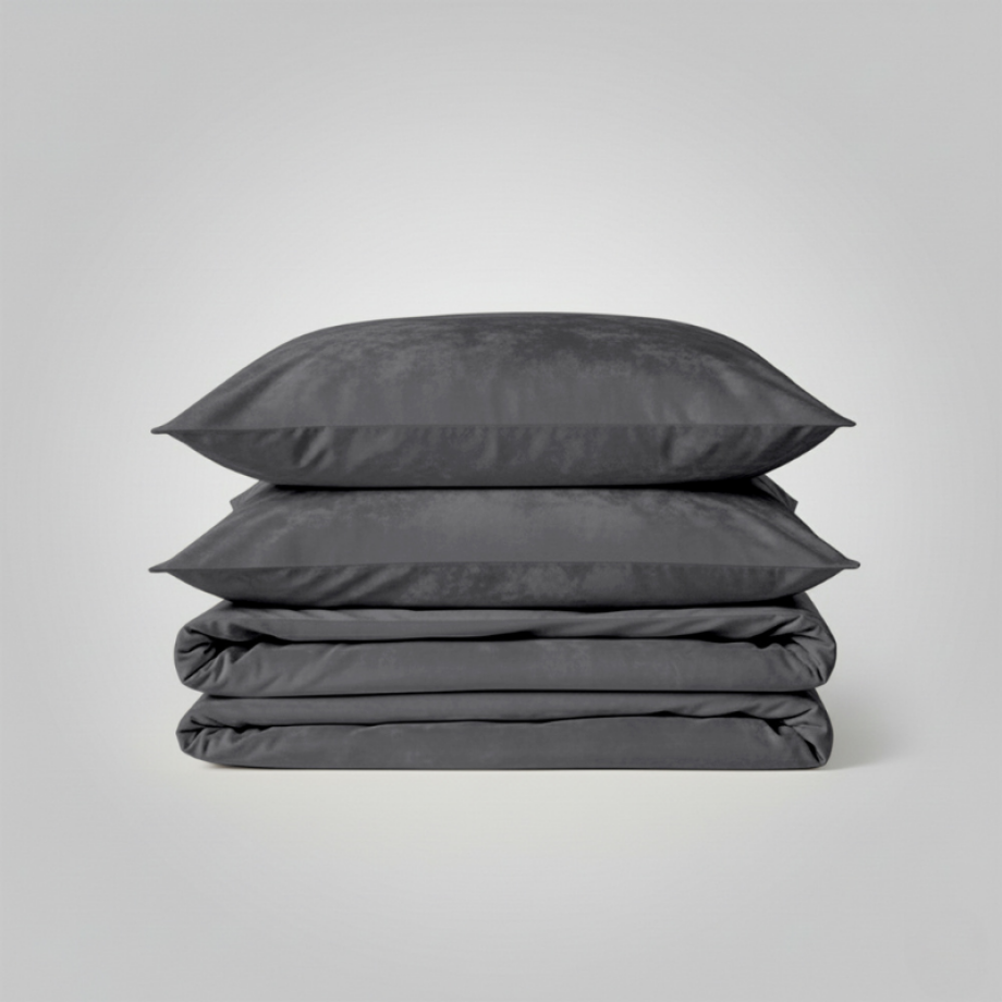 Dekbedovertrek Velvet Uni - Antraciet - Lits-Jumeaux (240x220 Cm) - Antraciet Velvet (Microvezel) - Effen - Zydante - Dekbed-Discounter.nl Dekbedovertrek Velvet Uni - Antraciet - Lits-Jumeaux (240x220 Cm) - Antraciet Velvet (Microvezel) - Effen - Zydante - Dekbed-Discounter.nl afbeelding 1