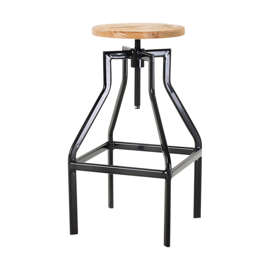 Hoge draaibare kruk zwart - in hoogte verstelbaar afbeelding 1