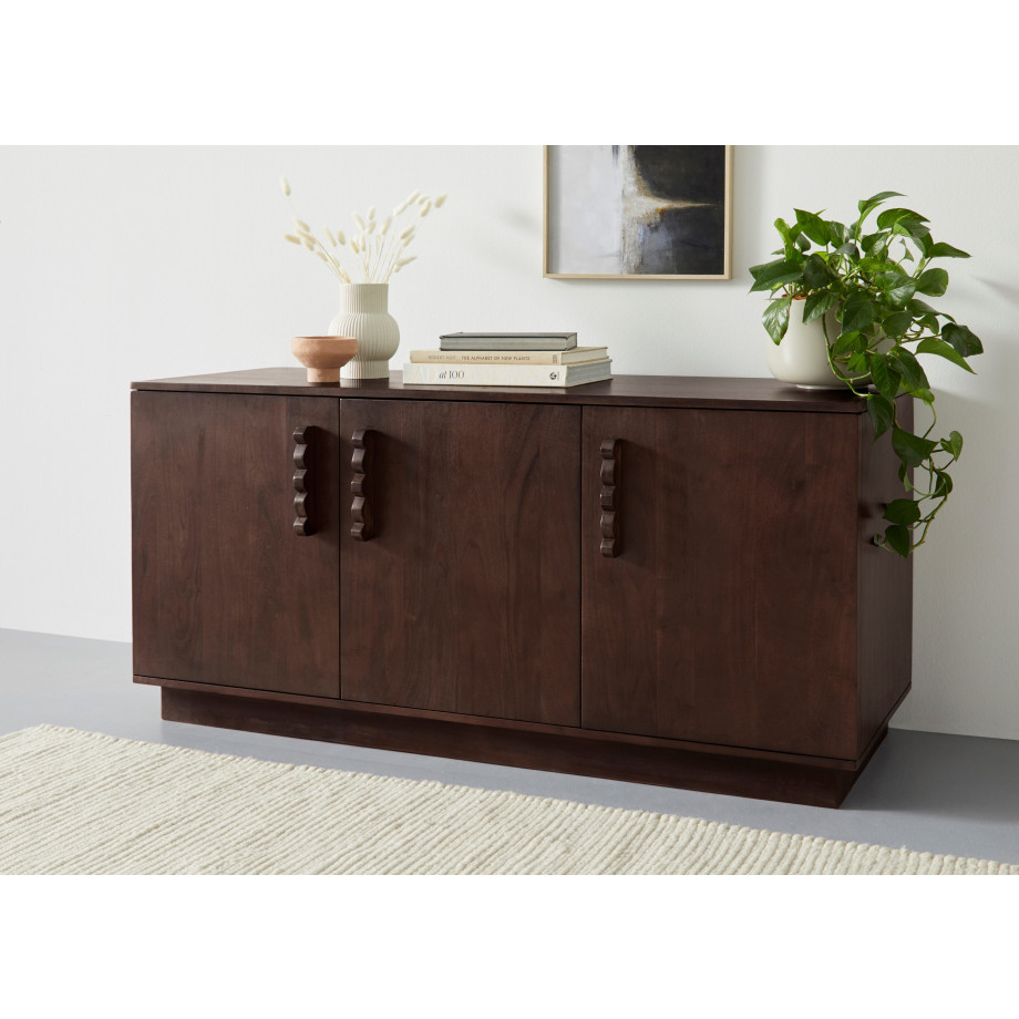 LeGer Home by Lena Gercke Dressoir EMINA Massief acaciahout, 146 cm commode, met soft-close en designgrepen afbeelding 1