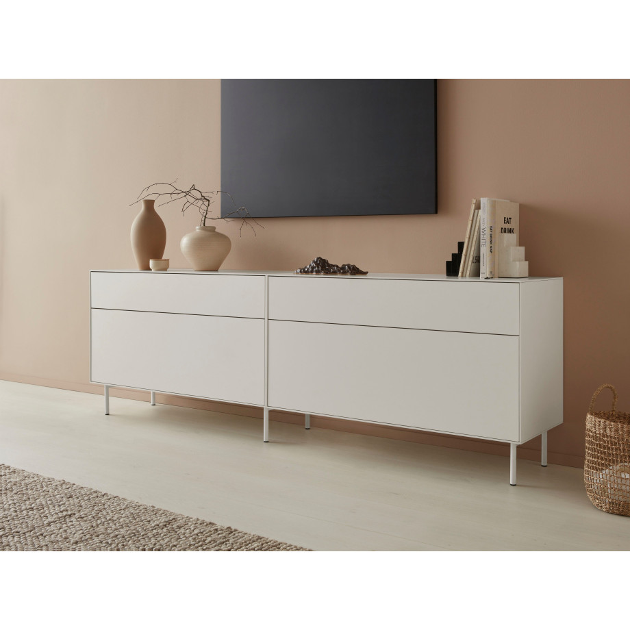 LeGer Home by Lena Gercke Tv-meubel Essentials Breedte: 224 cm, MDF gelakt, push-to-open-functie (2 stuks) afbeelding 1