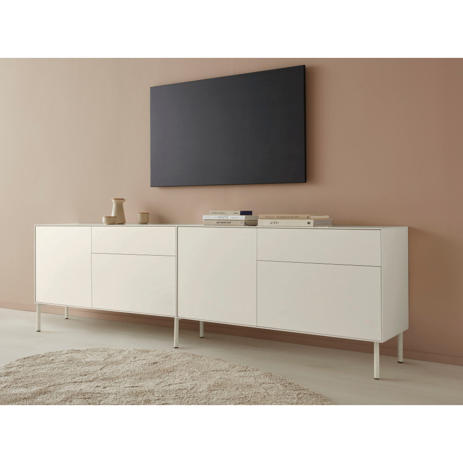 LeGer Home by Lena Gercke Tv-meubel Essentials Breedte: 254 cm, MDF gelakt, push-to-open-functie (2 stuks) afbeelding 1