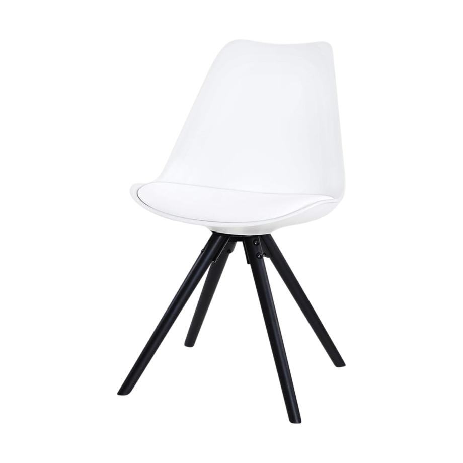 Legno eetkamerstoel wit - zwart houten onderstel afbeelding 1