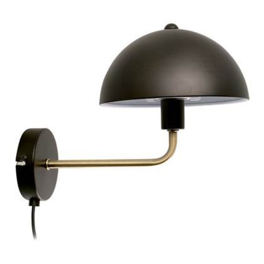 Leitmotiv Bonnet Wandlamp - Zwart afbeelding 1