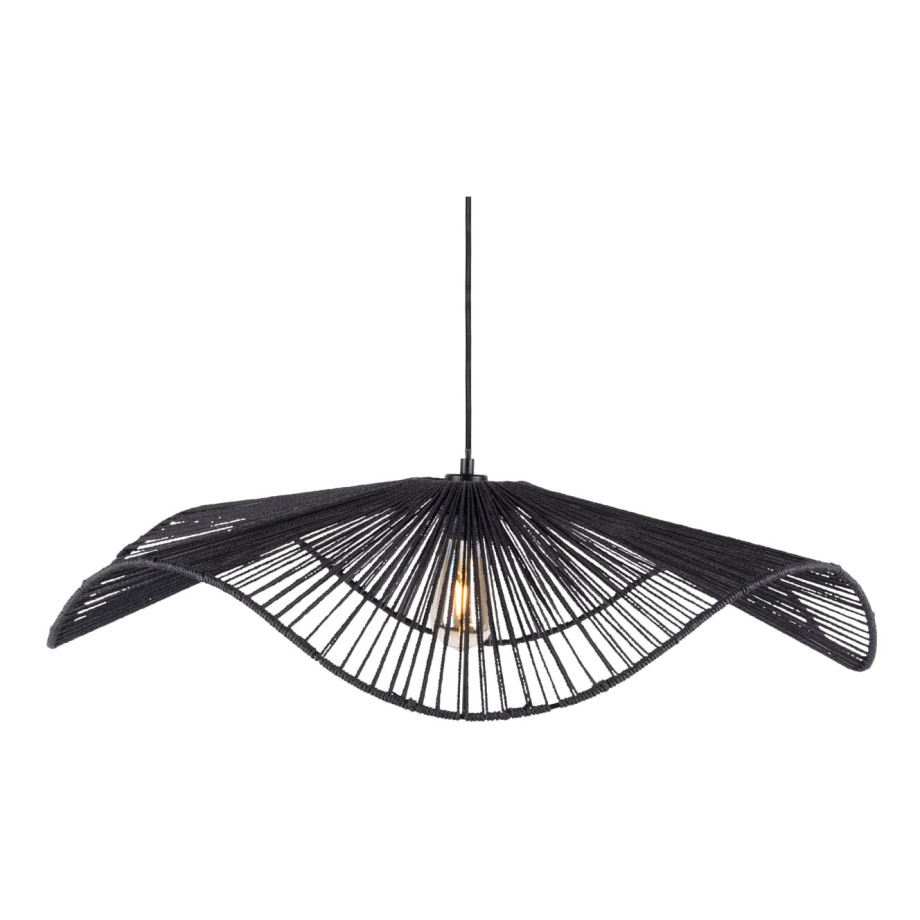 Leitmotiv Hanglamp 'Sombra' Jute, 80cm, kleur Zwart afbeelding 1