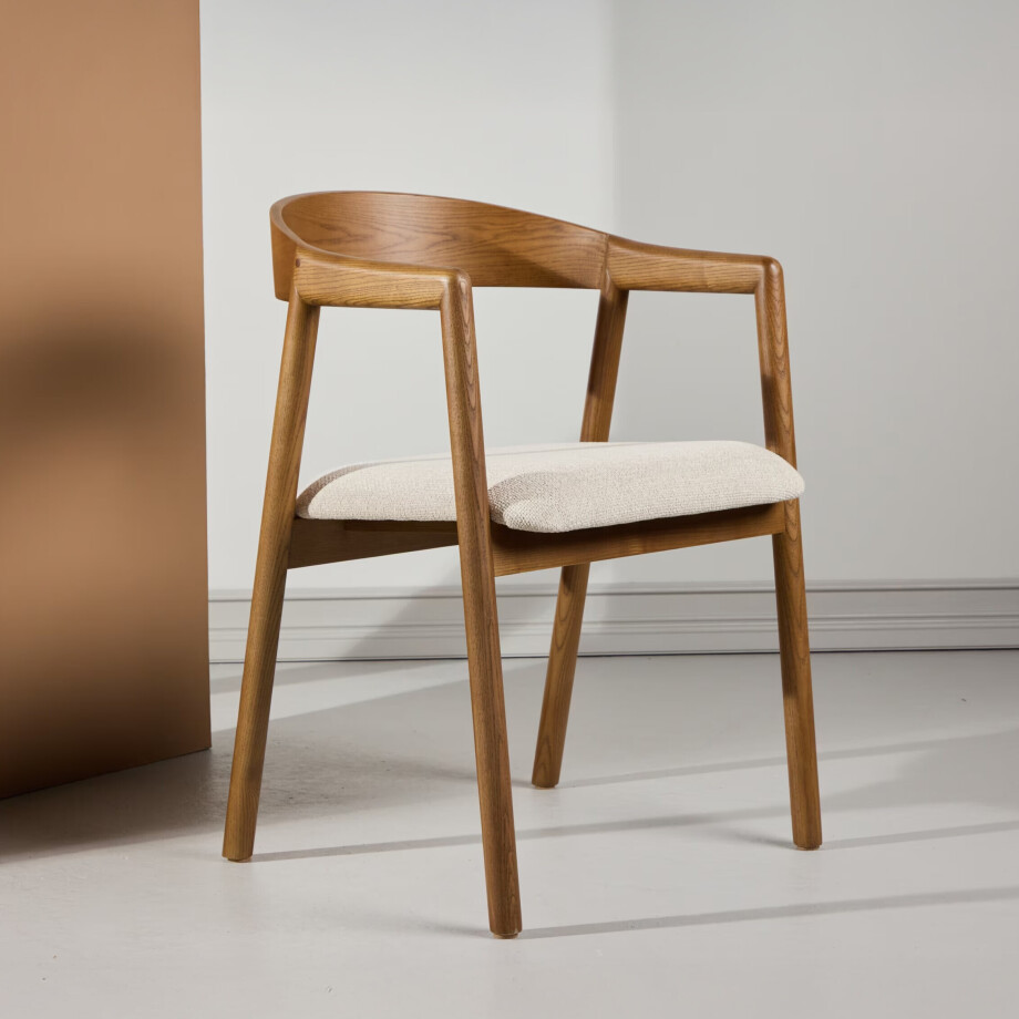 Nohr Eetkamerstoel 'Lenna' Essenhout, kleur Beige/Bruin afbeelding 1