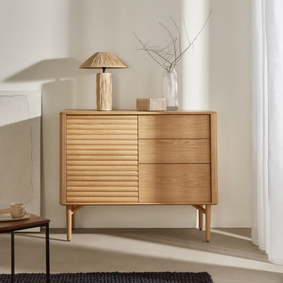 Kave Home Dressoir 'Lenon' Eikenhout, 105cm Kave Home Dressoir 'Lenon' Eikenhout, 105cm afbeelding 1