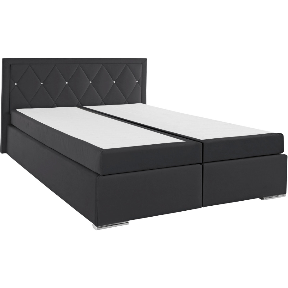 Leonique Boxspring Alfie, bestseller, optioneel met bedlade met strassteentjes in het hoofdbord, h2, h3 en h4 ter keuze afbeelding 1