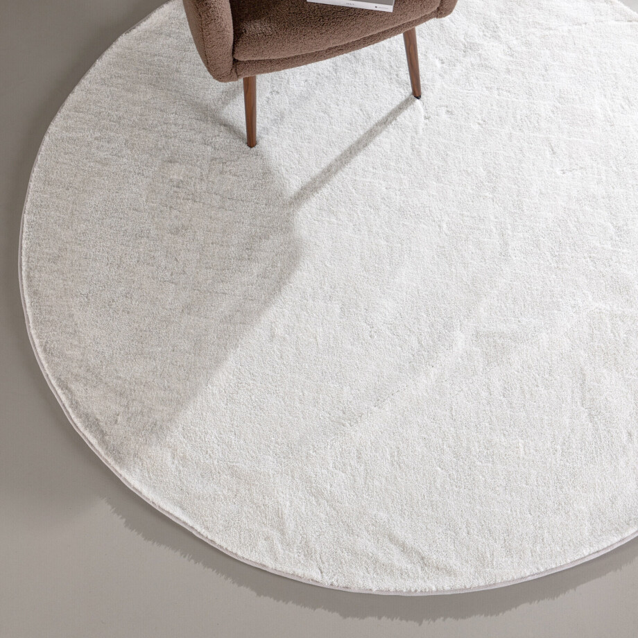 Nohr Rond Vloerkleed 'Les' 200cm, kleur Wit afbeelding 1