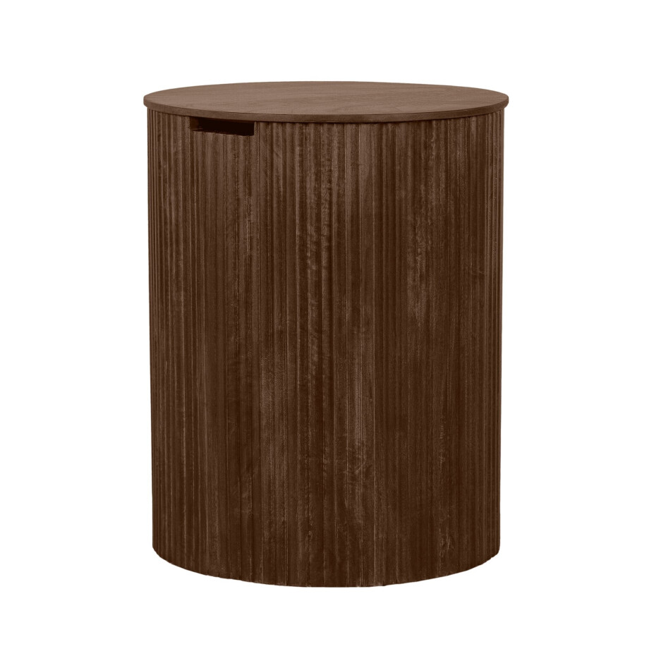 Lewis & Loft Bijzettafel Lonne - FSC mangohout - Met opbergruimte - ⌀40 cm - Bruin afbeelding 1