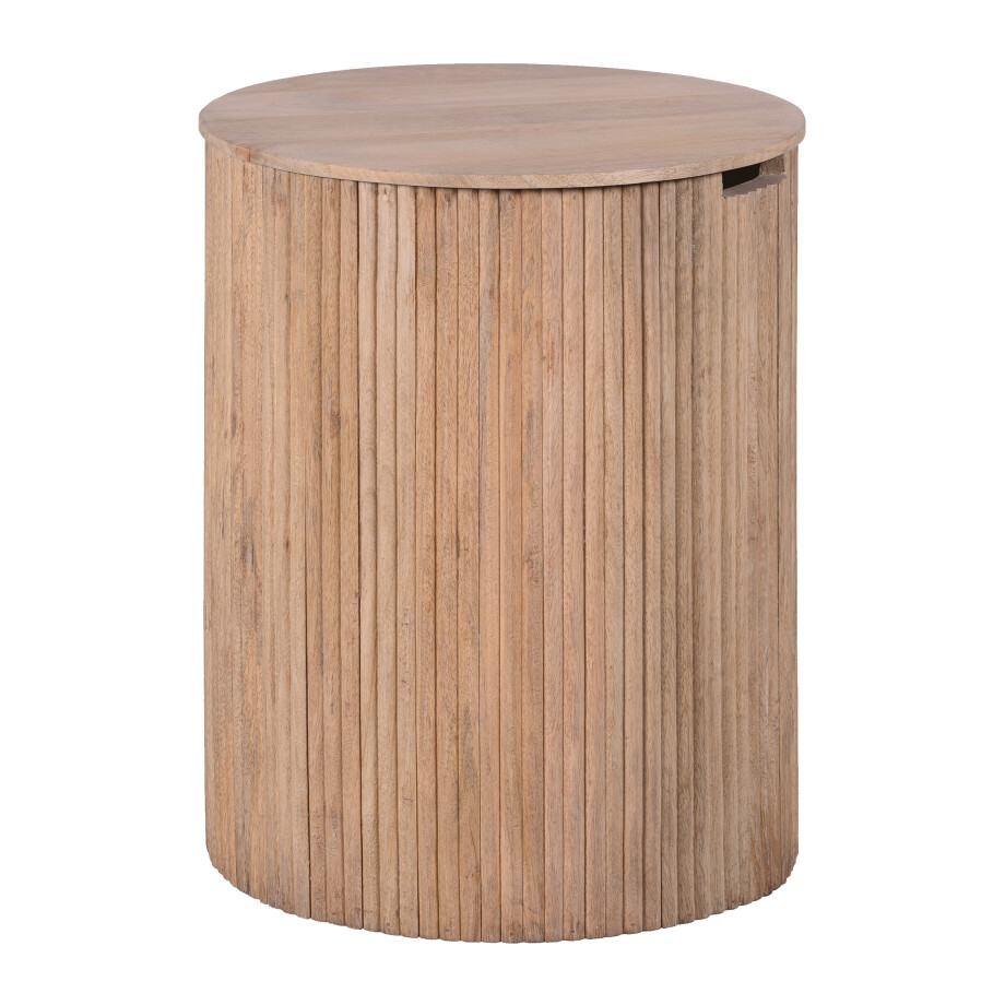 Lewis & Loft Bijzettafel Lonne - FSC® mangohout - Met opbergruimte - ⌀40 cm - Naturel afbeelding 1