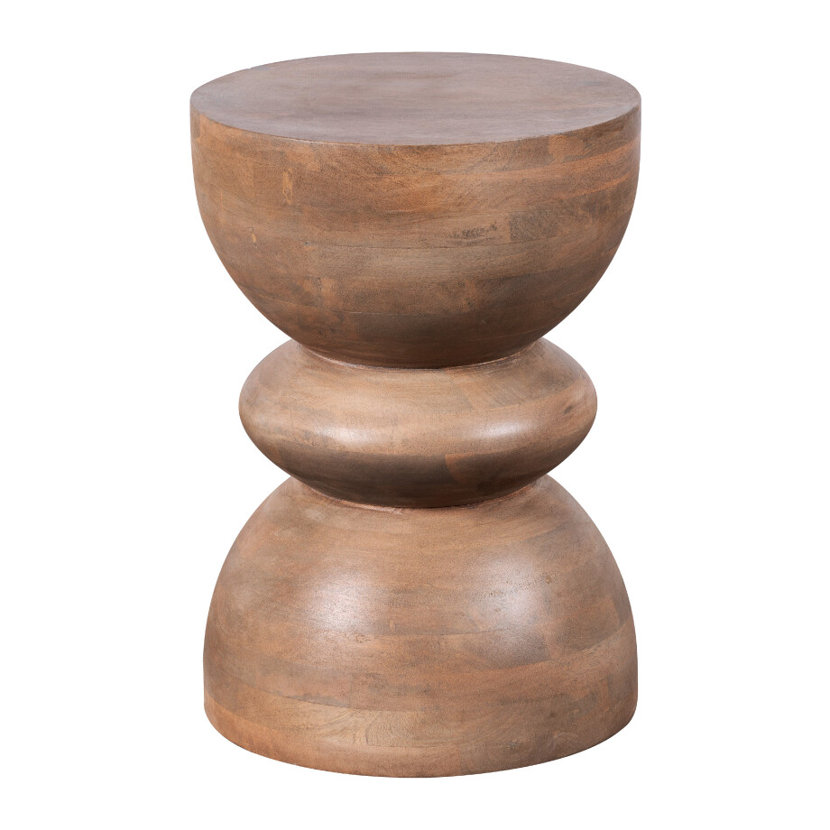 Lewis & Loft Bijzettafel Luis - Gestapeld - FSC® mangohout - Rond ⌀35 - Mat bruin Lewis & Loft Bijzettafel Luis - Gestapeld - FSC® mangohout - Rond ⌀35 - Mat bruin afbeelding 1