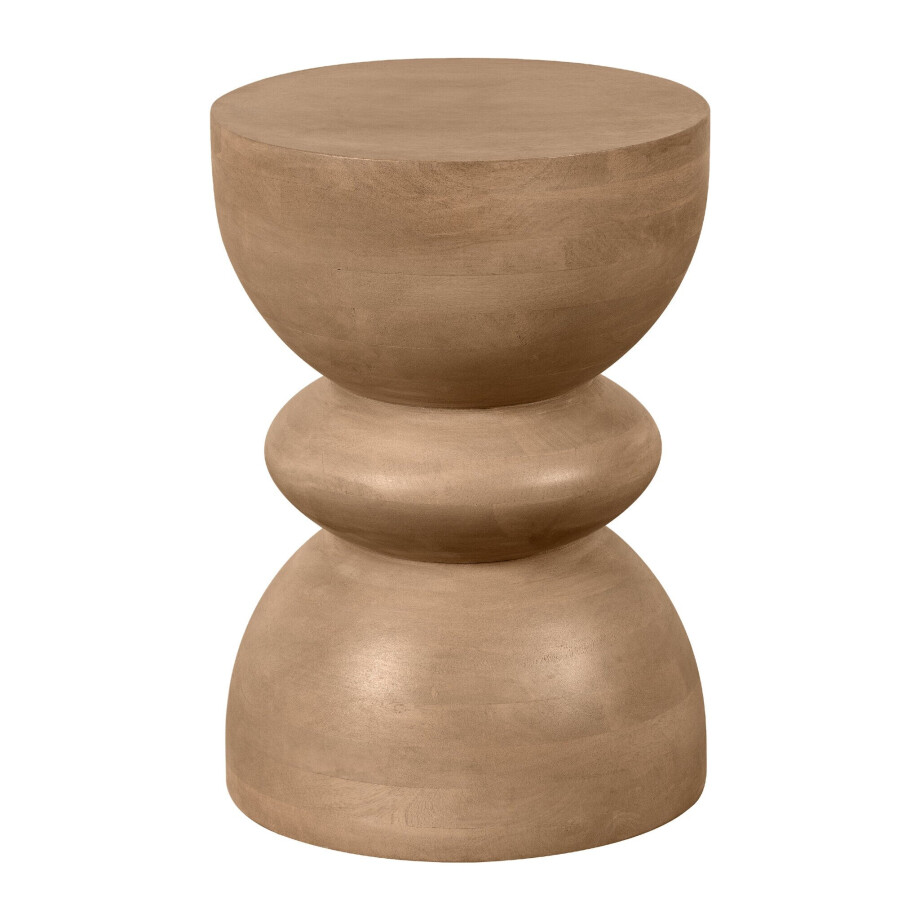 Lewis & Loft Bijzettafel Luis - Gestapeld - FSC mangohout - Rond 35 - Naturel mat afbeelding 1