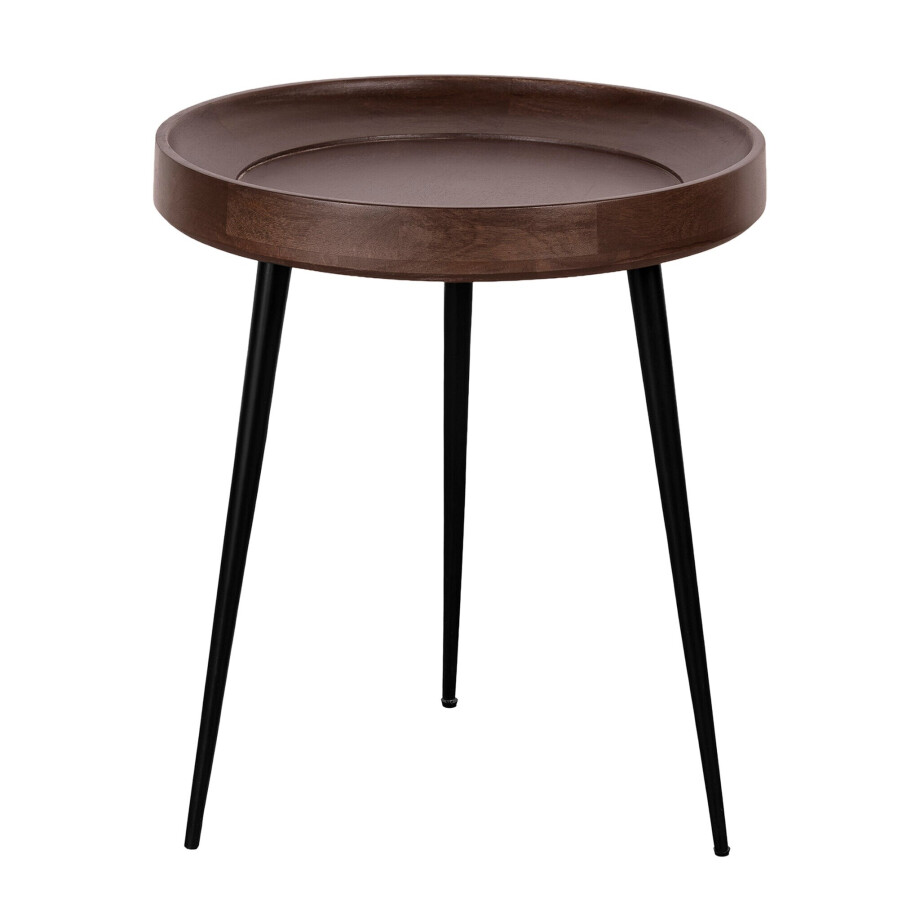 Lewis & Loft Bijzettafel Luus - FSC Mangohout - Rond ø46 cm - Walnoot bruin afbeelding 1