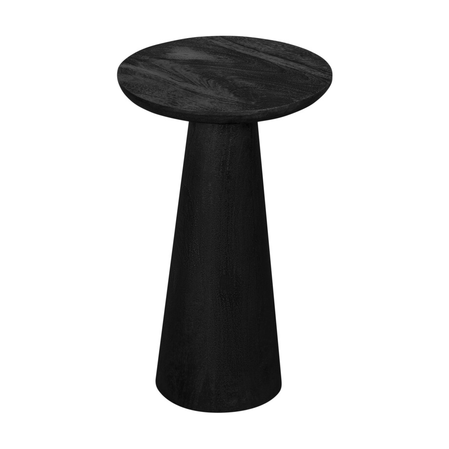 Lewis & Loft Bijzettafel Laci - Rond - FSC®-gecertificeerd mangohout - ø30 cm - Gezandstraald zwart afbeelding 1