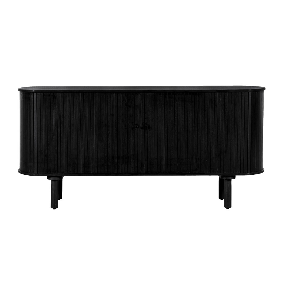 Lewis & Loft Dressoir Livia - FSC® mangohout - 160 cm - Zwart afbeelding 1