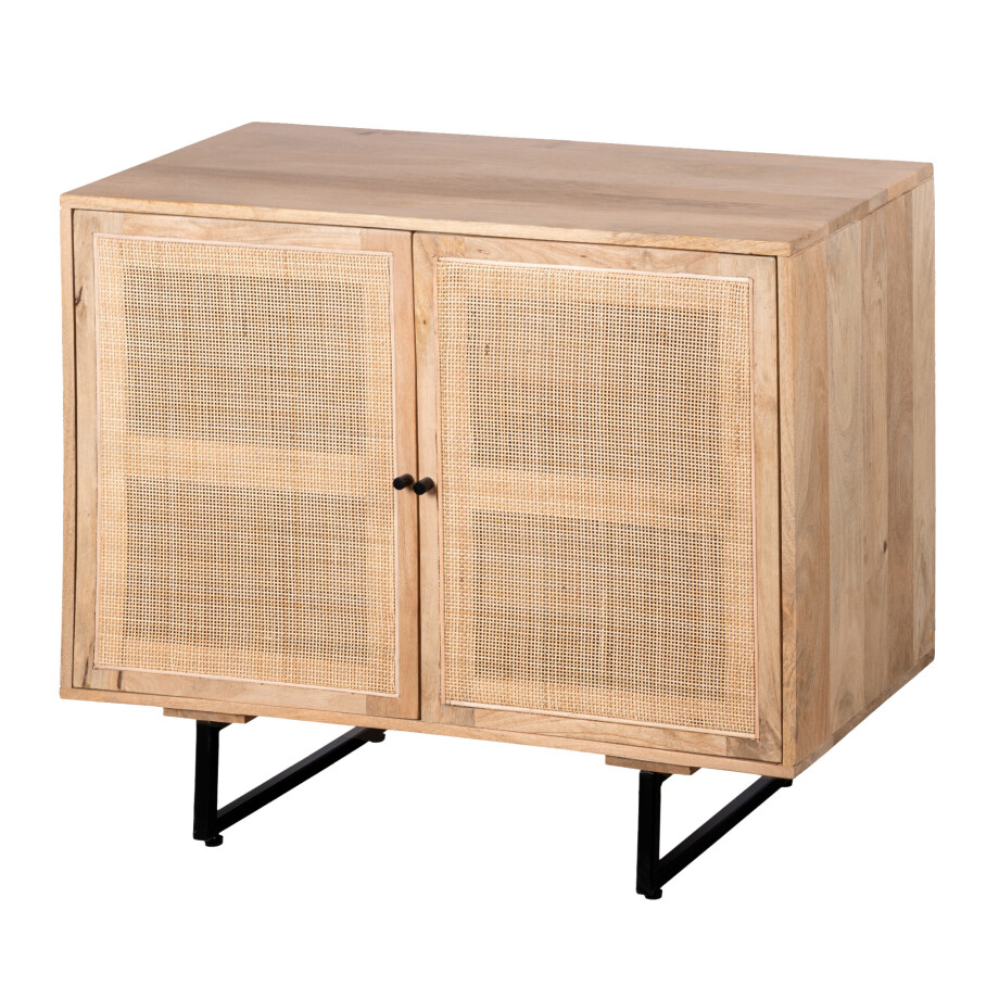 Lewis & Loft Dressoir Lucas - Met 2 deuren - FSC®-gecertificeerd mangohout - Rotan - Naturel afbeelding 1