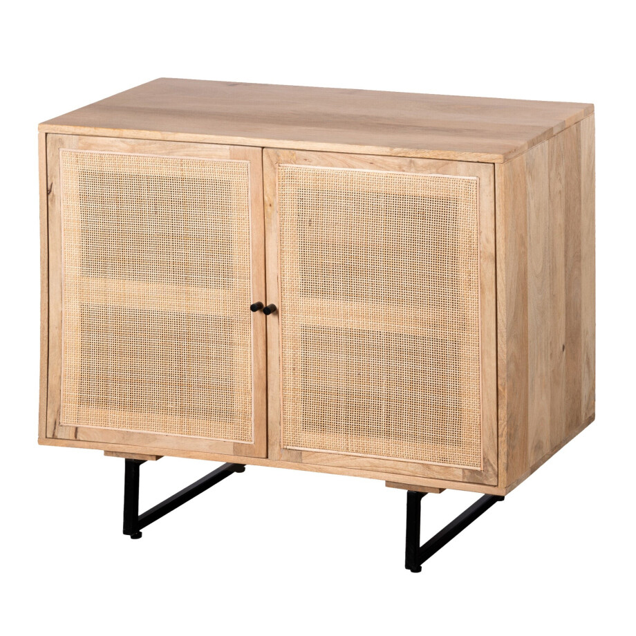 Lewis & Loft Dressoir Lucas - Met 2 deuren - FSC-gecertificeerd mangohout - Rotan - Naturel Lewis & Loft Dressoir Lucas - Met 2 deuren - FSC-gecertificeerd mangohout - Rotan - Naturel afbeelding 1