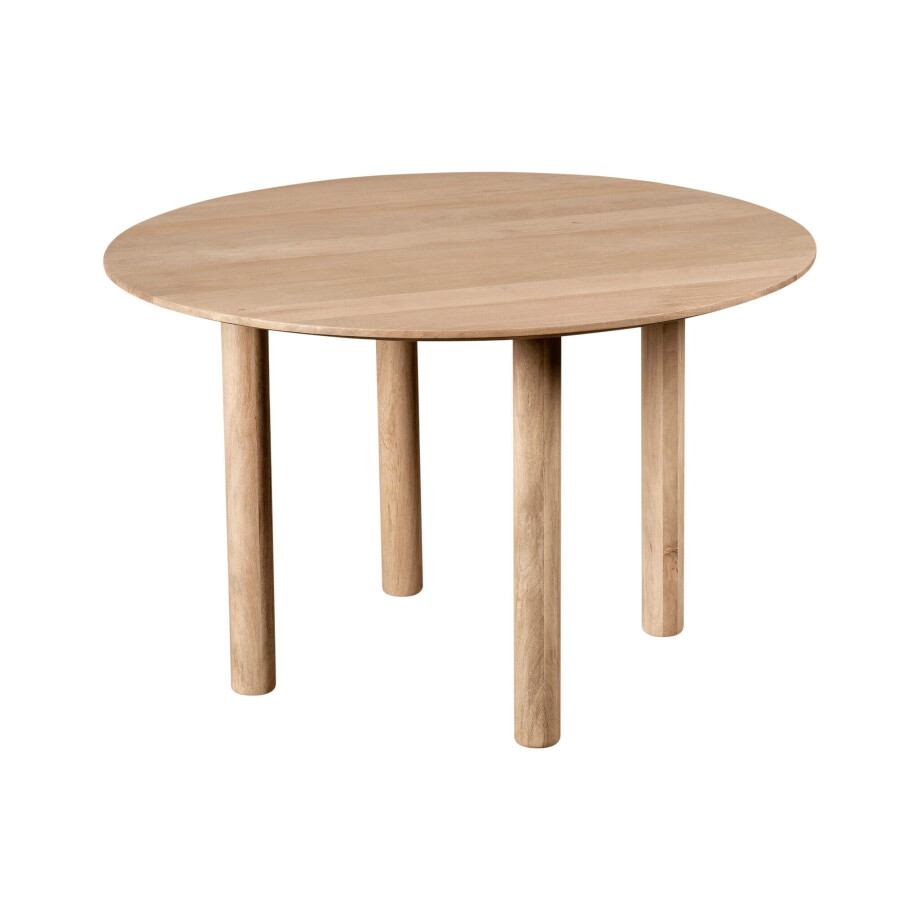 Lewis & Loft Eettafel Lian - Rond ⌀120 cm - FSC-gecertificeerd mangohout - Naturel afbeelding 1