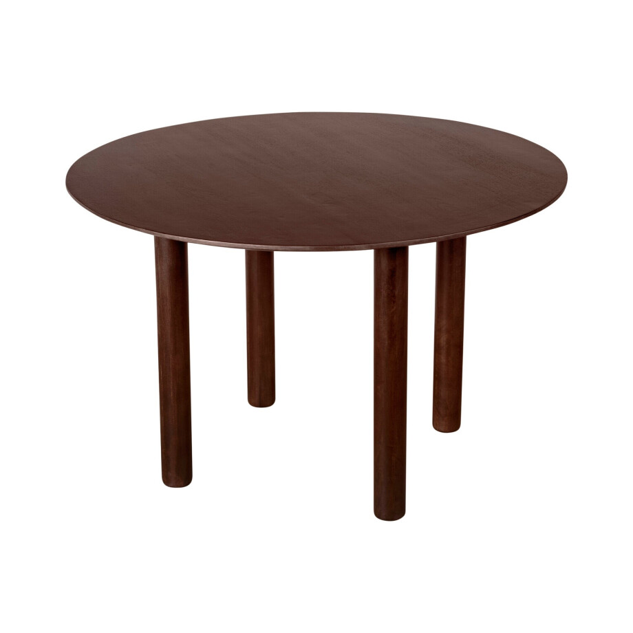 Lewis & Loft Eettafel Lian - Rond ⌀120 cm - FSC-gecertificeerd mangohout - Walnoot bruin afbeelding 1