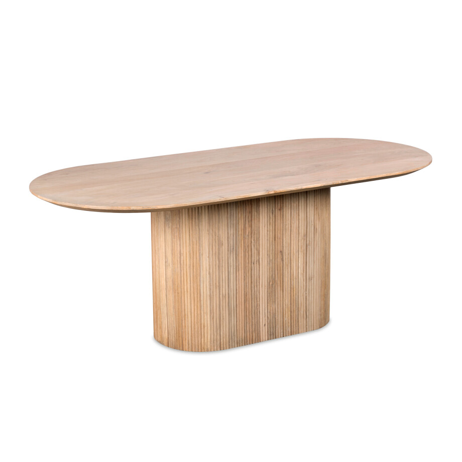 Lewis & Loft Eettafel Lynn - Ovaal - 200x90 cm - FSC®-gecertificeerd mangohout - Naturel afbeelding 1