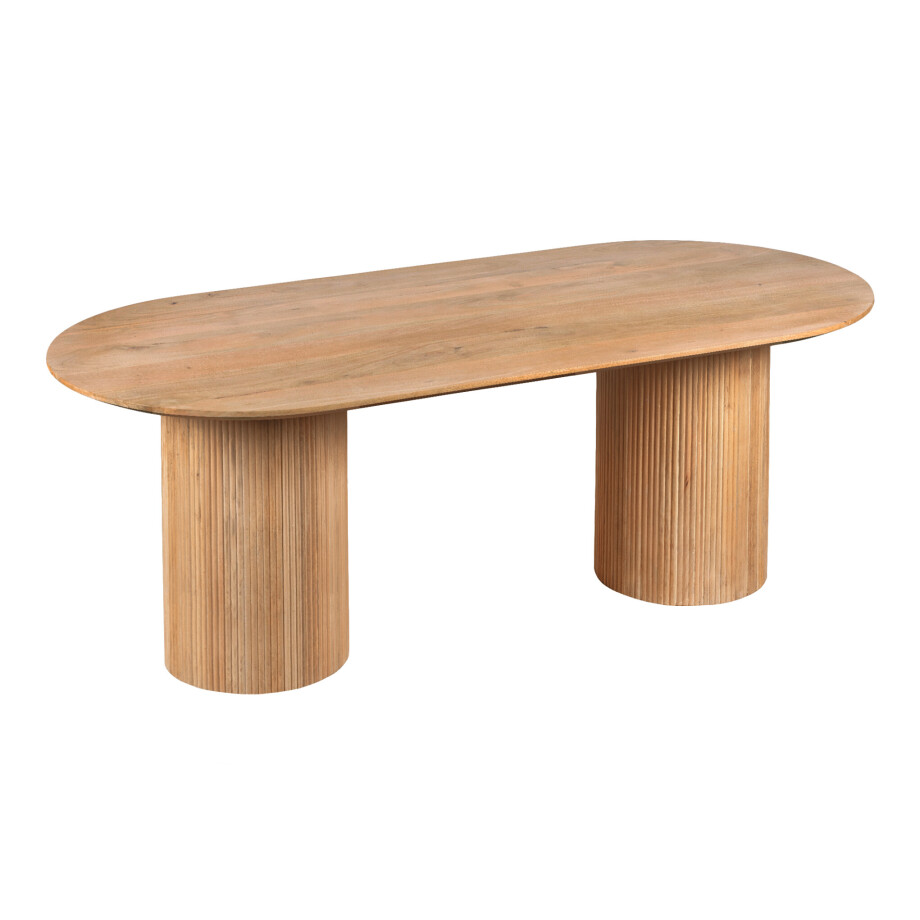 Lewis & Loft Eettafel Lynn - Ovaal - 200x90 cm - FSC®-gecertificeerd mangohout - Naturel afbeelding 1