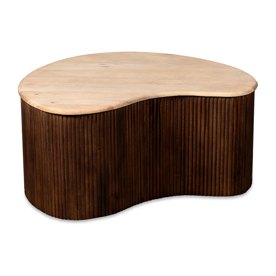 Lewis & Loft Salontafel Lena - Organische vorm - Maat L - FSC®-gecertificeerd mangohout - Bruin afbeelding 1