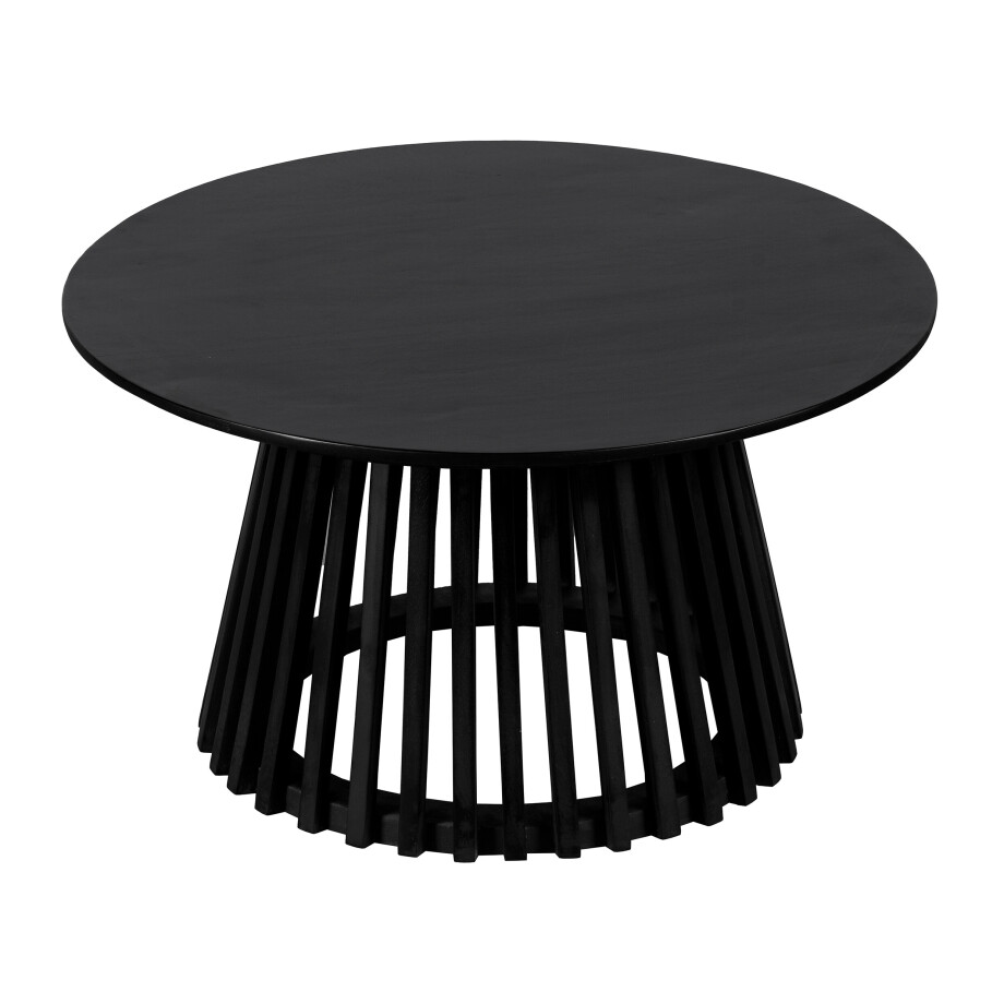 Lewis & Loft Salontafel Levi - FSC® mangohout - Rond 70 - Zwart afbeelding 1