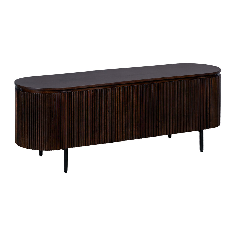 Lewis & Loft TV meubel Lena - FSC®-gecertificeerd mangohout® - Walnoot bruin afbeelding 1
