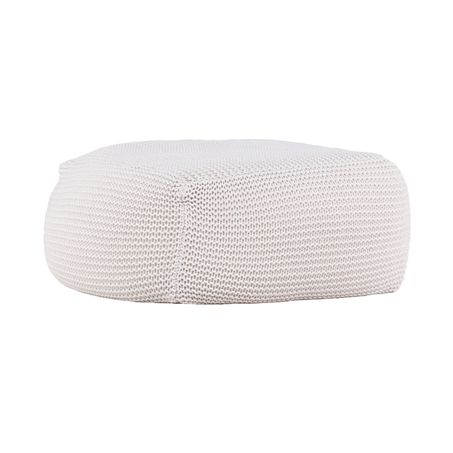 Lianne gevlochten ronde poef crème - Ø 60 cm afbeelding 1