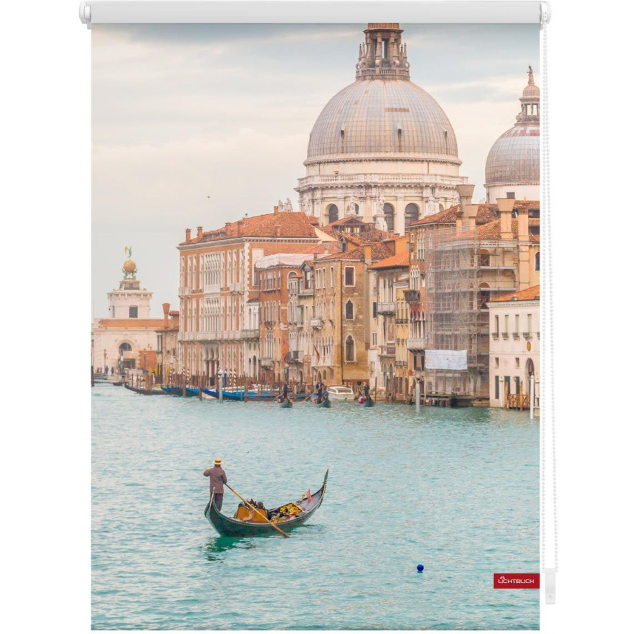 LICHTBLICK Rolgordijn met zijbediening Rolgordijn Klemmfix, zonder boren, verduistering, Venetië Canal Grande - blauw (1 stuk) afbeelding 1