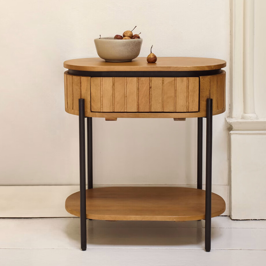 Kave Home Nachtkastje 'Licia' Mangohout, Met 1 lade Kave Home Nachtkastje 'Licia' Mangohout, Met 1 lade afbeelding 1