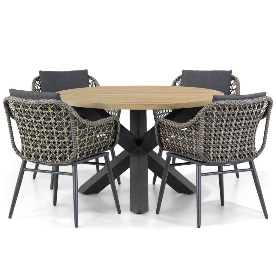 Lifestyle Dolphin/Rockville 120 cm dining tuinset 5-delig afbeelding 1