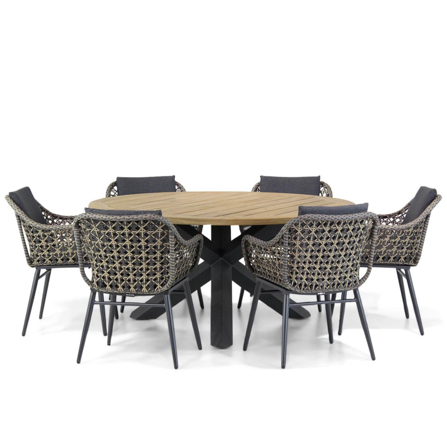 Lifestyle Dolphin/Rockville 160 cm dining tuinset 7-delig afbeelding 1