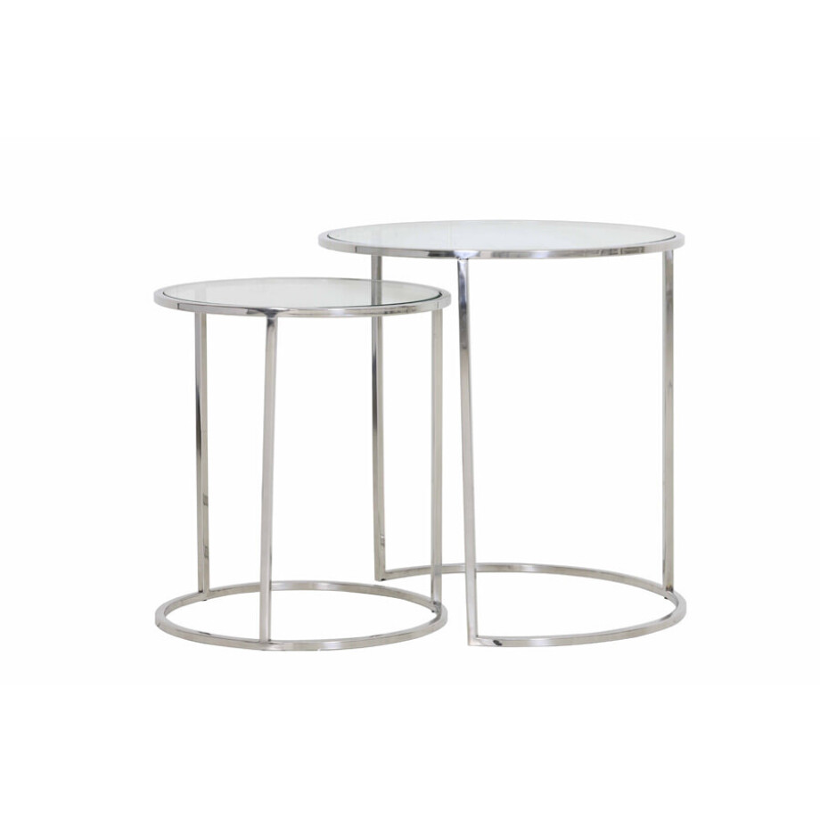 Light & Living Bijzettafel 'Duarte' Set van 2 stuks, kleur Zilver Light & Living Bijzettafel 'Duarte' Set van 2 stuks, kleur Zilver afbeelding 1