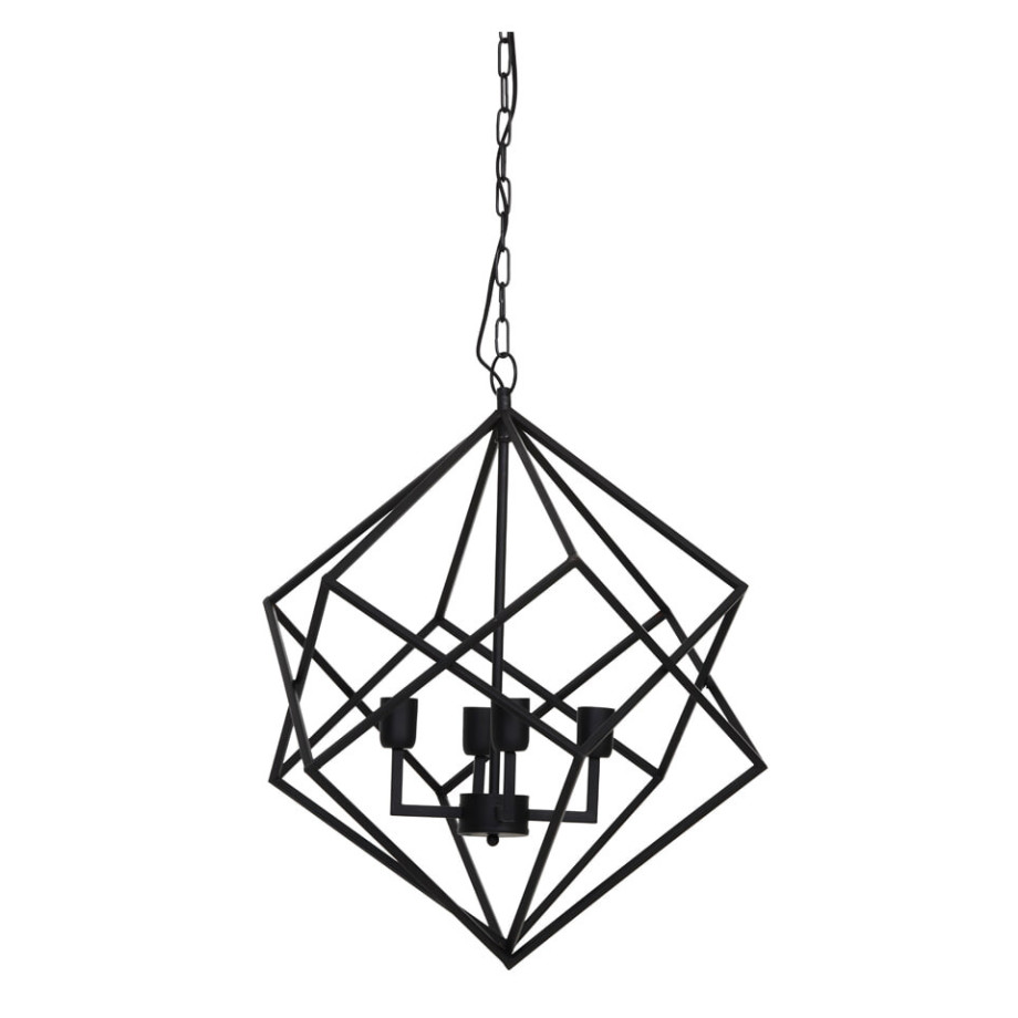 Light & Living Hanglamp 'Drizella' 4-Lamps, mat zwart afbeelding 1