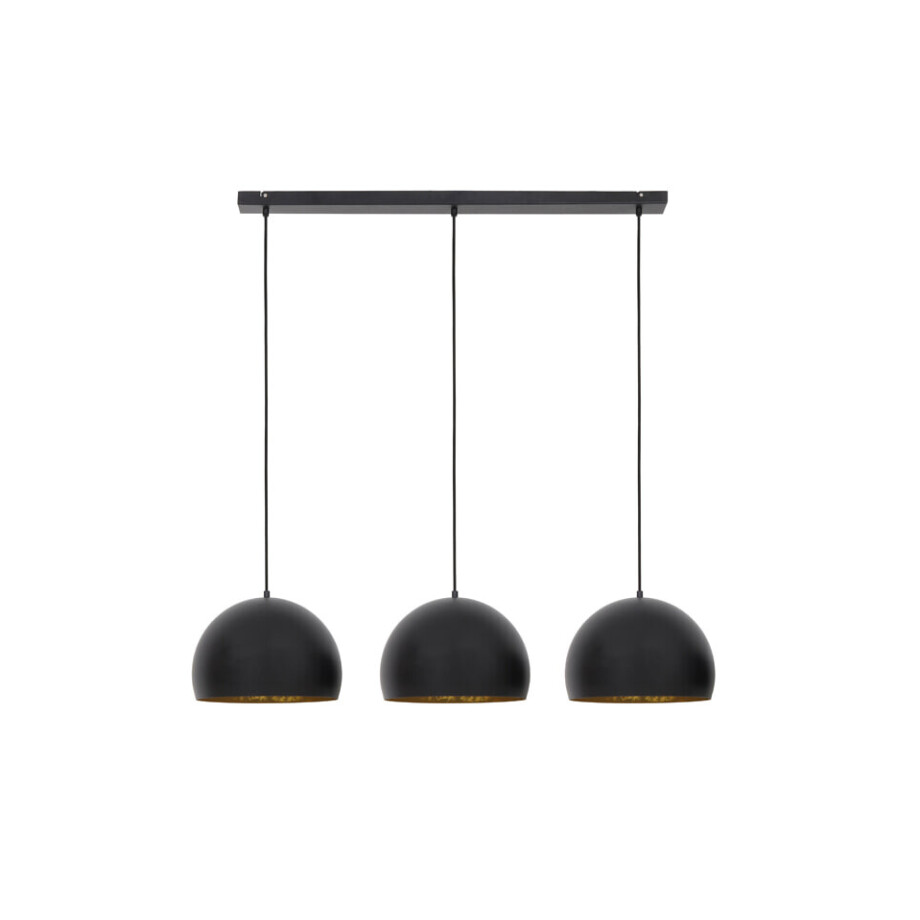 Light & Living Hanglamp 'Jaicey' 3-Lamps, mat zwart-goud Light & Living Hanglamp 'Jaicey' 3-Lamps, mat zwart-goud afbeelding 1