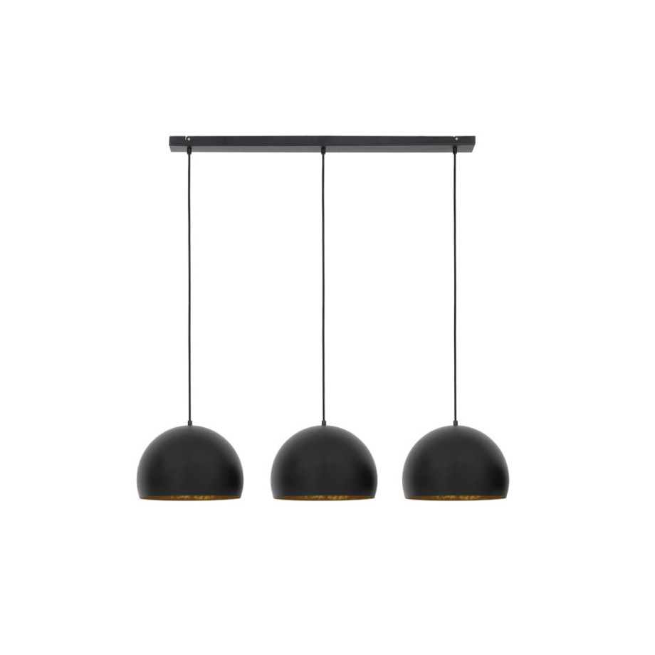 Light & Living Hanglamp 'Jaicey' 3-Lamps, mat zwart-goud afbeelding 1