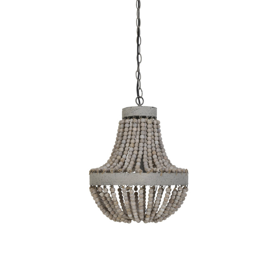 Light & Living Hanglamp 'Luna' kralen Ø35,5x45 cm, oud wit afbeelding 